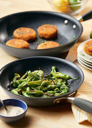 Anolon Advanced Home Hard-Anodized Nonstick Skillets (2 Piece Set- 10.25-Inch & 12.75-Inch, Moonstone)