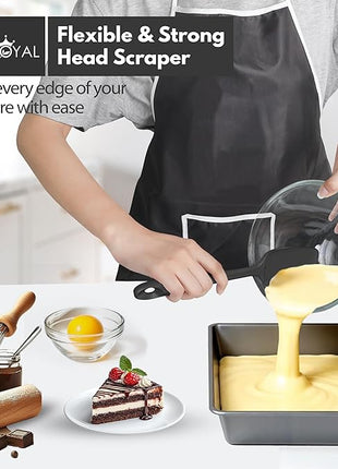 Silicone Spatula Set - 4-Piece Rubber Spatulas Silicone Heat Resistant 600°F for Everyday Task - Seamless Design Kitchen Spatulas for Nonstick Cookware - Black