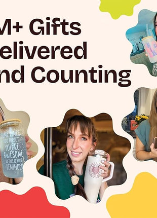 KLUBI Birthday Gifts for Women - Sometimes You Forget You're Awesome 12oz Funny Wine Tumbler With Lid and Straw Self Care Gift for Women Farewell Gifts for Coworkers College Care Package for Girls