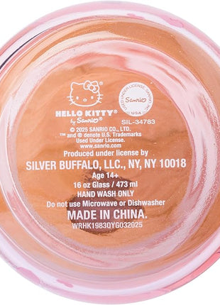 Silver Buffalo Sanrio Hello Kitty and Friends Featuring Dear Daniel 2 Pack Glass Jar Tumbler with Bamboo Lid and Glass Straw, 16 Ounces
