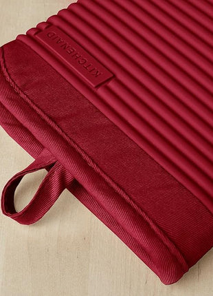KITCHENAID Ribbed Soft Silicone Oven Mitt 2-Pack Set, 7.5"x13", Smoked Paprika