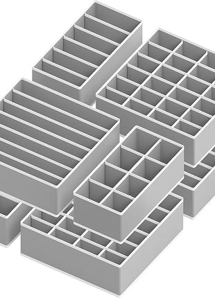 Simple Houseware Closet Underwear Organizer Drawer Divider Assorted 7 Pieces, Gray