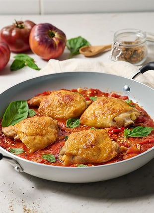 Tramontina Ceramic Non Stick 11-Piece Nesting Pots and Pans Set with Lids - Stackable Nonstick Cookware Set, Dishwasher and Oven Safe, White