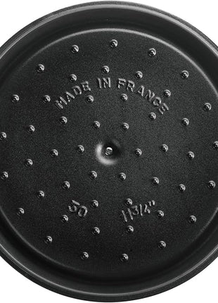 Staub Cast Iron Round Dutch Oven, Made in France, Graphite Grey, 4-qt, Serves 4-6 people