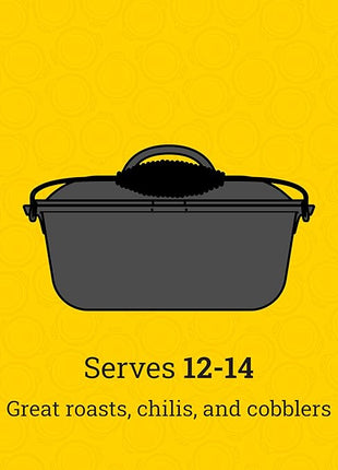 Lodge 9 Quart Pre-Seasoned Cast Iron Dutch Oven with Lid - Wire Bail Handle for Easy Transfer from Cooking Surface to Table - Use in the Oven, on the Stove, on the Grill or over the Campfire - Black