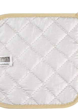 100% Cotton Kitchen Everyday Basic Terry Pot Holder Heat Resistant Coaster Potholder for Cooking and Baking Set of 5 Light Brown