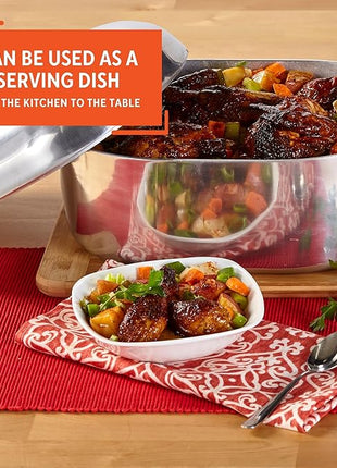 IMUSA USA Heavy Duty Cajun Oval Aluminum Roaster 15, Silver