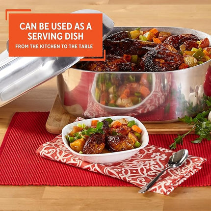 IMUSA USA Heavy Duty Cajun Oval Aluminum Roaster 15, Silver