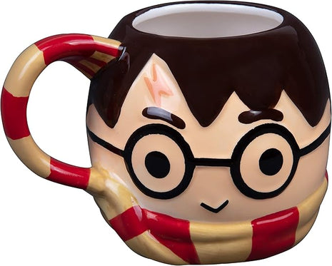 Harry Potter Figural Coffee Mug, 24 oz - Cute Chibi Design with Gryffindor Scarf Handle - Ceramic