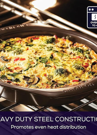 Circulon Nonstick Bakeware Set with Nonstick Bread Pan, Baking Pans, Baking Sheets, Cookie Sheets, Cake Pan and Muffin Pan / Cupcake Pan - 10 Piece, Chocolate Brown