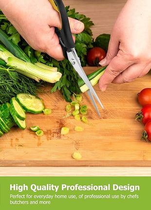 Kitchen Scissors, iBayam 2-Pack Multipurpose Kitchen Shears, 8.5 Inch Heavy Duty Dishwasher Safe Food Cutting, Stainless Steel Sharp Cooking Scissors for Kitchen, Chicken, Poultry, Fish, Meat, Herbs
