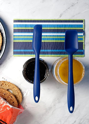 RSVP International Ela's Favorite Silicone Spatula, Blue, 8" | BPA-Free Silicone | Scrape Batters, Flip Eggs, Ice Cakes, & More | Dishwasher Safe & Heat Resistant | Cooking, Baking & More