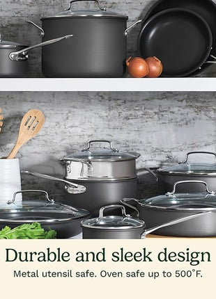 Cuisinart 17-Piece Cookware Set, Chef's Classic Nonstick Hard Anodized, 66-17