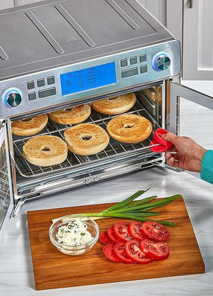 Emeril Lagasse Dual Zone 360 Air Fryer Oven Combo with French Door, 25 QT Extra Large, Cook Two Foods in Different Ways, Up to 60% Faster from Frozen to Finish, Pizza Stone Accessory