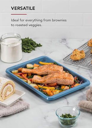 KitchenAid 9x13in Nonstick Aluminized Steel Baking Sheet, Blue Velvet