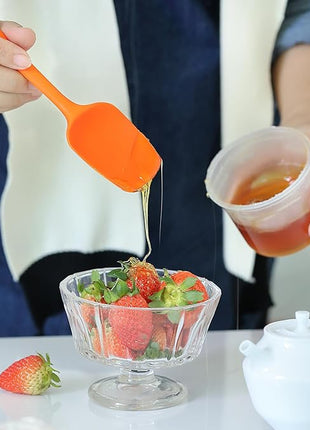 6PCS Silicone Spatulas, MONGSEW Food Grade Heat Resistant Rubber Spatula Set, Kitchen Spatulas for Baking, Cooking and Mixing, BPA-Free, Dishwasher Safe (Set of 6, Multi Colors)