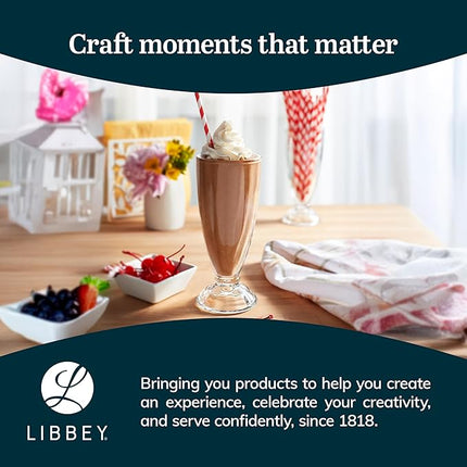 Libbey 6-Piece Fountain Shoppe Classic Ice Cream Soda Glass, 12-Ounce, Clear