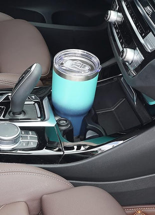 WETOWETO 30oz Tumbler, Stainless Steel Vacuum Insulated Water Coffee Tumbler Cup, Double Wall Powder Coated Spill-Proof Travel Mug Thermal Cup for Home Outdoor (Green-Blue Gradient, 1 Pack)