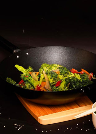JOYCE CHEN Professional Series 14-Inch Carbon Steel Excalibur Nonstick Wok with Phenolic Handles