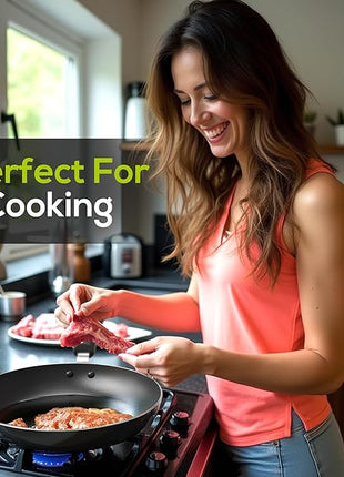 Utopia Kitchen Nonstick Cookware 3 Piece Omelette Pan Skillet Set, Nonstick Frying Pans with Induction Bottom, 8, 9.5 & 11 Inches Frying Pans with Bakelite Handles, PFOA Free, Grey