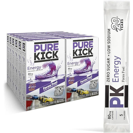 Pure Kick Energy Singles To Go Drink Mix,Forza Fuel, Includes 12 Boxes with 6 Packets in each Box, 72 Total Packets