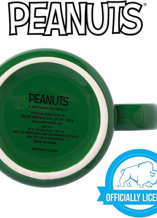 Silver Buffalo Peanuts Christmas Snoopy and Woodstock Puffer Jacket in Snow Ceramic Camper Mug, 20 ounces