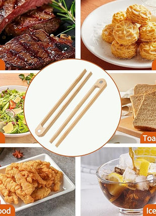 Jowmoy 1 Pieces With Magnet Natural Bamboo Toast Tongs, toast tongs, bamboo tongs,slip Design,for Toaster,Fruits, Bread & Pickles, Kitchen Utensil, Salad, Pasta, Grilling, BBQ.