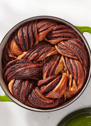 Amazon Basics Cast Iron Dutch Oven Pot with Lid, Enameled, Round, Dual Handles, Heavy-Duty, Small, 4.3-Quart, Green