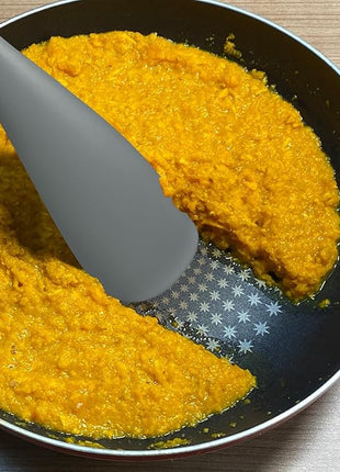 Silicone Spatula Spoon, Great for Both Cooking and Serving Durable BPA-Free Matte Black Silicone, Seamless Design, Safe for Nonstick Cooking Surfaces, 2-Pcs, Gray