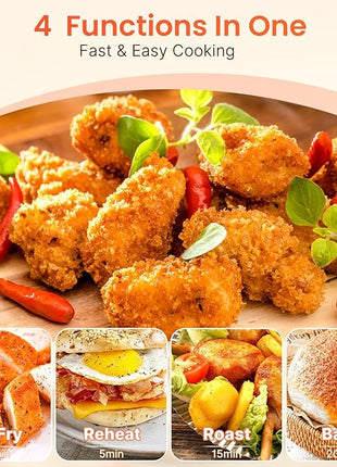 Topzee Small Air Fryer, 2.1QT Mini Compact 4-in-1 Air Fryer for 1–2 People, 98% Less Oil, Adjustable Temp & 60Min Timer, Quiet, Nonstick Dishwasher Safe, BPA-Free, Dark Grey