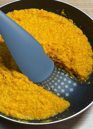 Silicone Spatula Spoon, Great for Both Cooking and Serving Durable BPA-Free Matte Black Silicone, Seamless Design, Safe for Nonstick Cooking Surfaces, 2-Pcs, Starry Blue