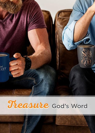 Christian Art Gifts Matte Black Ceramic Coffee Mug – 12 oz. Lead & Cadmium-free Inspirational Scripture Coffee and Tea Mug for Men & Women with Bible Verse: Be Still and Know That I Am God–Psalm 46:10