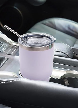 Toopify 30 oz Stainless Steel Insulated Tumbler Travel Mug with Straw Slider Lid, Cleaning Brush, Double Wall Vacuum