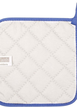 100% Cotton Kitchen Everyday Basic Terry Pot Holder Heat Resistant Coaster Potholder for Cooking and Baking Set of 5 Navy Blue