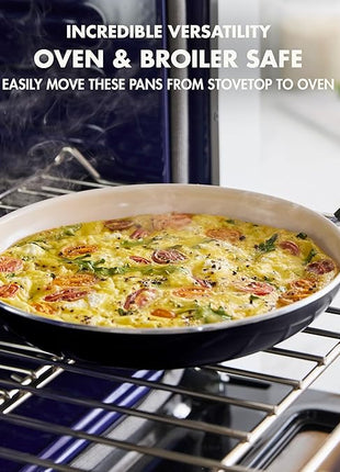 GreenPan Rio Healthy Ceramic Nonstick 8" Frying Pan Skillet and Silicone Spatula Set, Soft Grip Handle, Breaktfast Meal Set, PFAS-Free, Dishwasher Safe, Oven Safe, Black