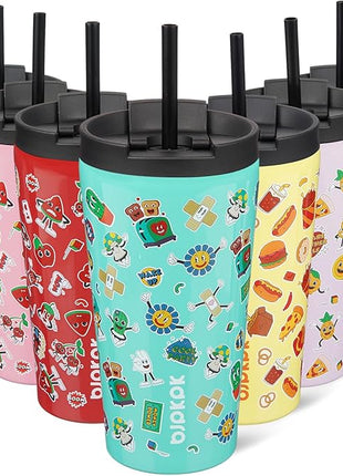 BJPKPK 18oz Stainless Steel Insulated Tumbler With lid And Straw Travel Coffee Thermal Tumblers Cup For Women And Men,Spring Party Green