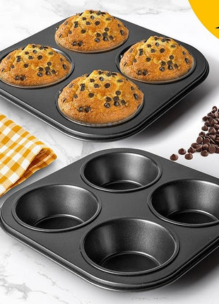Air Fryer Muffin Pan, 2 Pack Cupcake Molds for Air Fryer Toaster Oven, Nonstick Cupcake Baking Pan for Counter Top Oven Small Oven