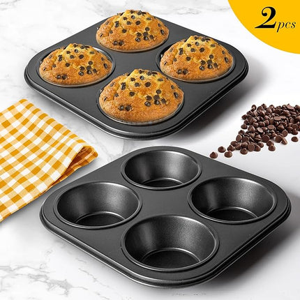 Air Fryer Muffin Pan, 2 Pack Cupcake Molds for Air Fryer Toaster Oven, Nonstick Cupcake Baking Pan for Counter Top Oven Small Oven