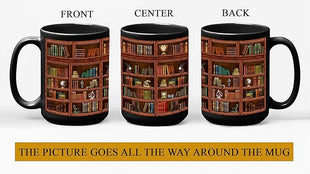 2IMT Books Mug Librarian Gifts for Book Lovers Women - Library Coffee Mug Book Club Gifts for Women - Reading Bookish Items Bookworm Librarian Lovers for Readers Writer Black 15oz