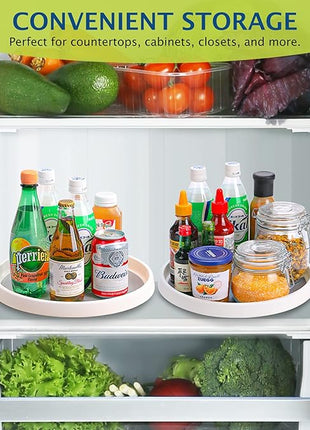 Lazy Susan Turntable, Set of 4, 12 Inch Non-Skid Lazy Susan Organizer for Cabinet, Pantry Organization, Kitchen Storage, Bathroom Sink Cabinet, Refrigerator, Countertop, Spice Rack (4 Pack 12 in)