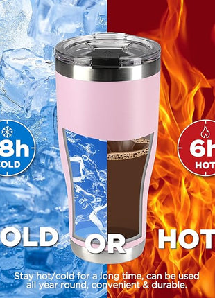 HAUSHOF 30 oz Tumbler, Stainless Steel Vacuum Insulated Coffee Tumbler Water Cup, Double Wall Travel Mug with Lid, Perfect for Hot and Cold Drinks