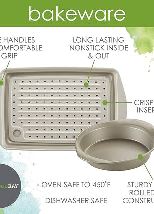 Rachael Ray 3-Piece Steel Bakeware Set, Silver