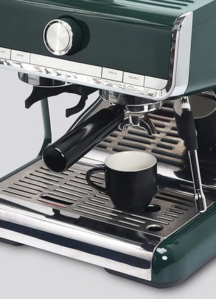 Lareina Porcelain 3-Ounce Espresso Cups Set of 6, Small Stackable Coffee Cups with Saucers, Spoons and Metal Stand - Ceramic Demitasse Mugs, Double Shots Expresso Cup, Matte Black