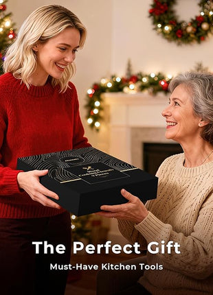 9pc Teak Wooden Utensils - Natural Teak Cooking Utensils with Premium Gift Box - Kitchen Gift Set