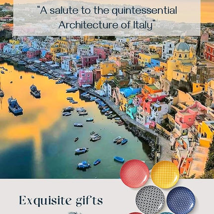 DOWAN 8.5" Salad Plates Set of 6, Ceramic Dessert Plate for Appetizer, Sushi, Microwave, Oven & Dishwasher Safe, Colorful Design Perfect for Party, Wedding, Birthday, Mothers Day Gifts