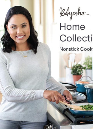 Ayesha Curry Home Collection Nonstick Cookware Pots and Pans Set, 9 Piece, Twilight Teal