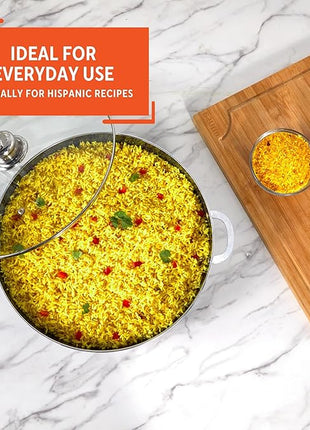 IMUSA 9Qt Bistro Ceramic Nonstick Caldero/Dutch Oven with Glass Lid, Black