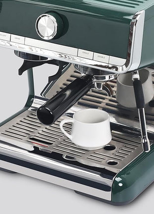 Lareina 3-Ounce Porcelain Espresso Cups Set of 6, Stackable Coffee Cups with Saucers, Spoons and Metal Stand, Ceramic Demitasse Mugs, Espresso Accessories for Machine, White