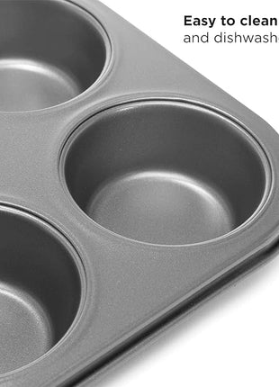 Ecolution Non-Stick Toaster Oven Bakeware Set 4-Piece, Carbon Steel, Easy to Clean and Perfect for Single Servings, Gray