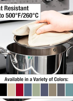 All-Clad Premium Pot Holder & Hot Pad: Heat Resistant to 500 Degrees - 100% Cotton, 10"x6.25" Hot Pad for Kitchen and Barbeque, (2-Pack), Almond